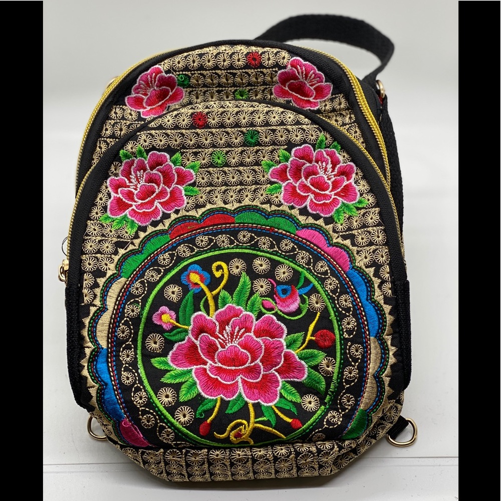 Embroidered mini backpack